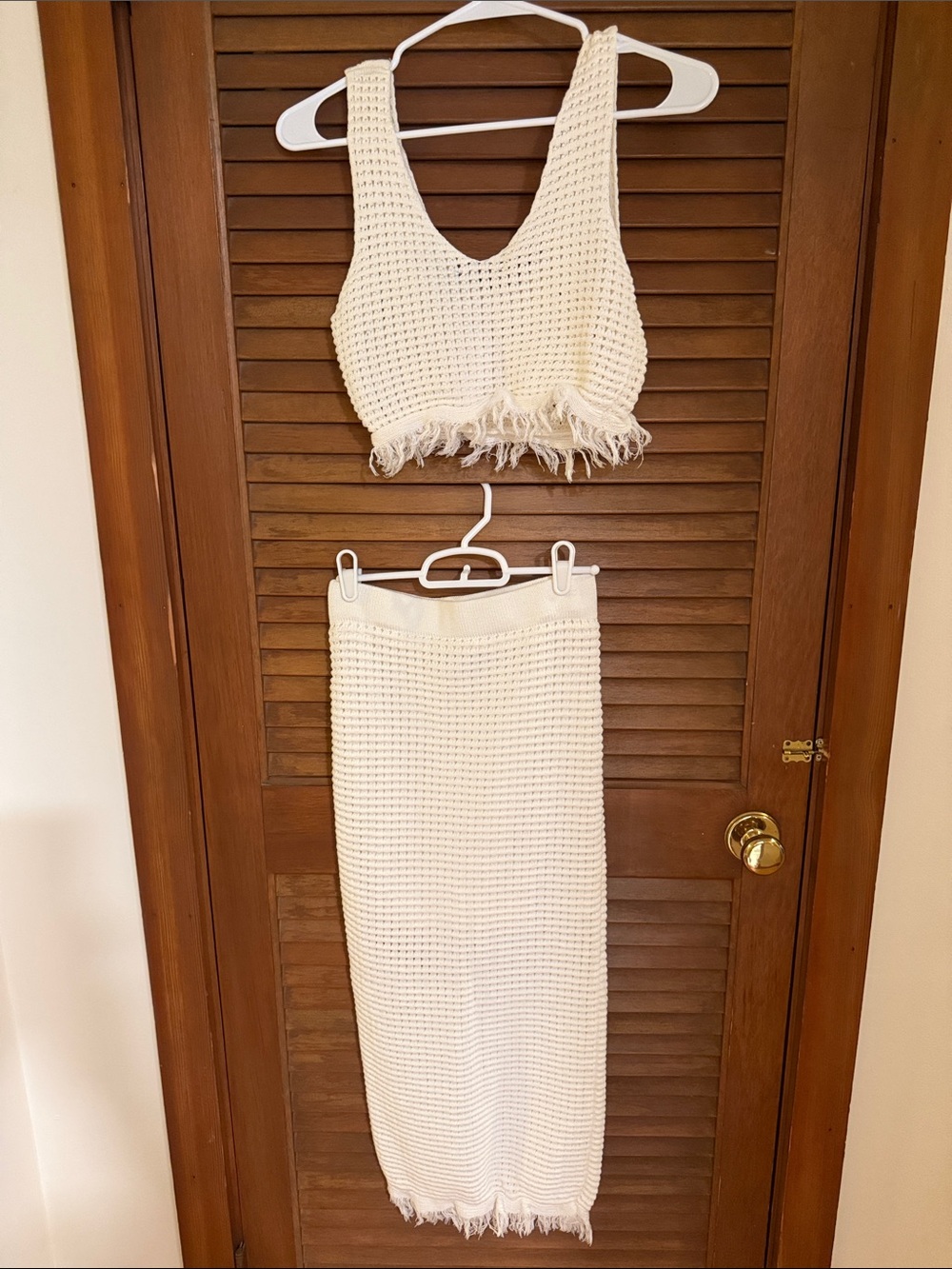 Forever 21 Cream Crochet Maxi Skirt